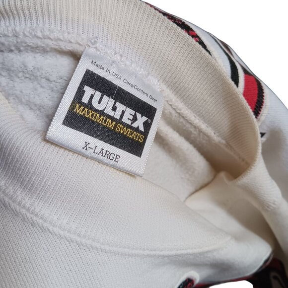 XL Vintage University Nebraska Huskers Sweatshirt AOP Plaid BIG RED Graphics - Picture 11 of 11